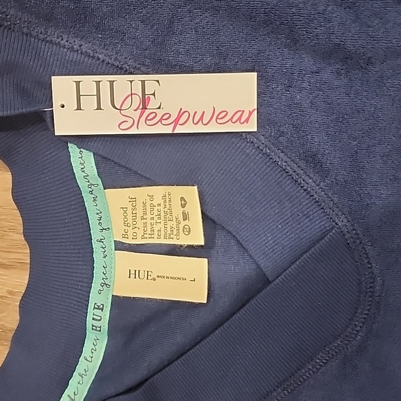 HUE Women's Relaxed Fit Terry V-Neck Sleep Tee - Picture 10 of 10
